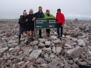 tuffa gänget på toppen i blåsten