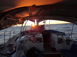 soluppgång framför Jennifer